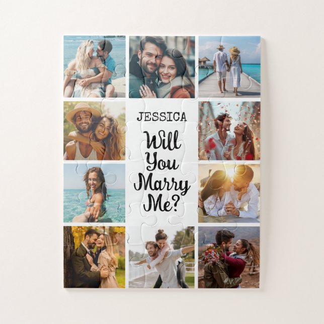 Heiraten Sie mir Foto Collage Vorschlag Überraschu (Vertikal)