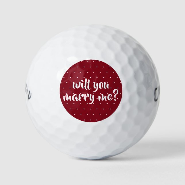 heiraten Sie mir Golfbälle von dalDesignNZ (Vorderseite)
