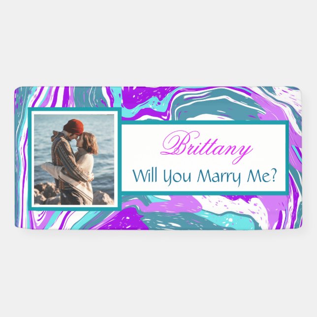 Heiraten Sie mir Individuelle Name Vorschlag Banne Banner (Horizontal)