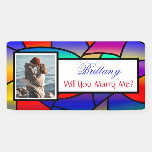 Heiraten Sie mir Individuelle Name Vorschlag Banne Banner