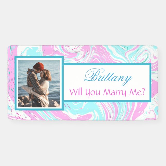 Heiraten Sie mir Individuelle Name Vorschlag Banne Banner (Horizontal)