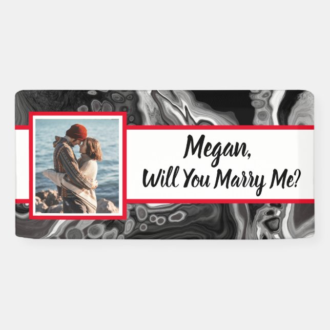 Heiraten Sie mir Individuelle Name Vorschlag Banner (Horizontal)