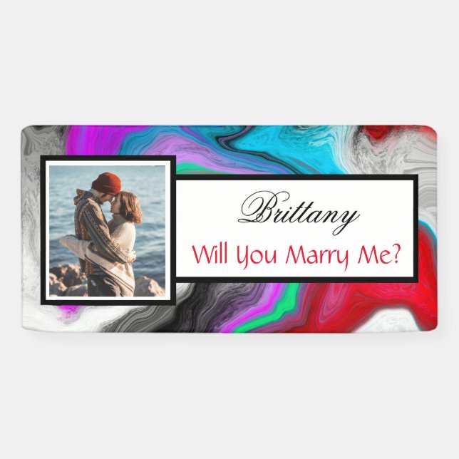 Heiraten Sie mir Individuelle Name Vorschlag Banner (Horizontal)
