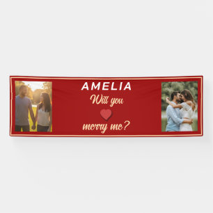 Heiraten Sie mir Romantischer Vorschlag 2 Foto Banner