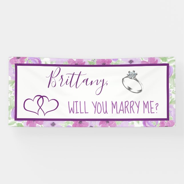 Heiraten Sie mir Romantischer Vorschlag Unterschre Banner (Horizontal)