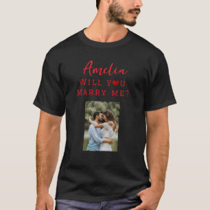 Heiraten Sie mir Romantisches Foto T-Shirt