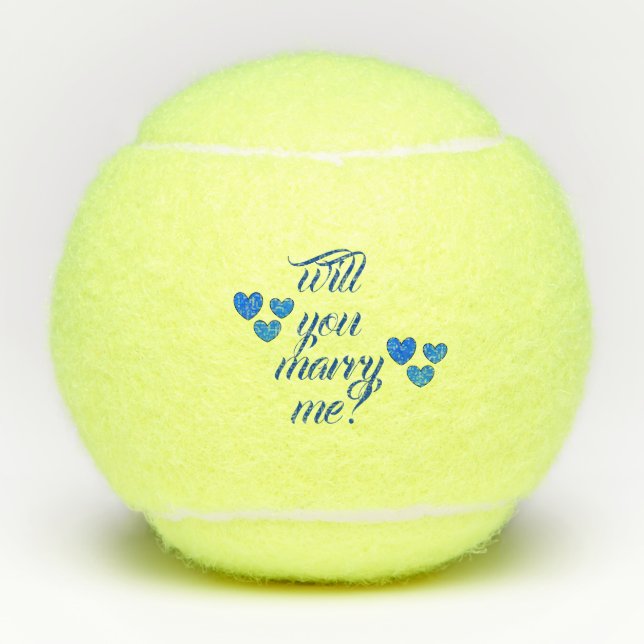 Heiraten Sie mir Tennisbälle von dalDesignNZ (Vorderseite)