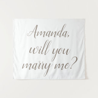 Heiraten Sie mir Verlobung Hintergrund-Band Wandteppich