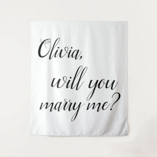 Heiraten Sie mir Verlobung Hintergrund-Band Wandteppich