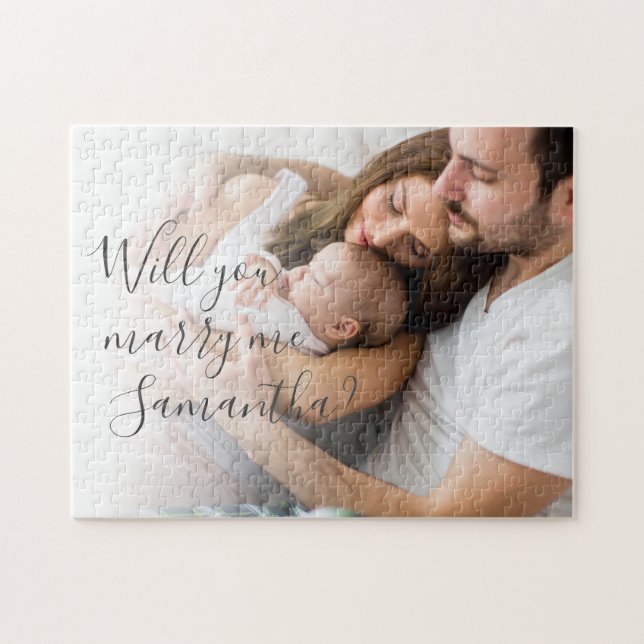 Heiraten Sie mir Vorschlag Familie Foto (Horizontal)