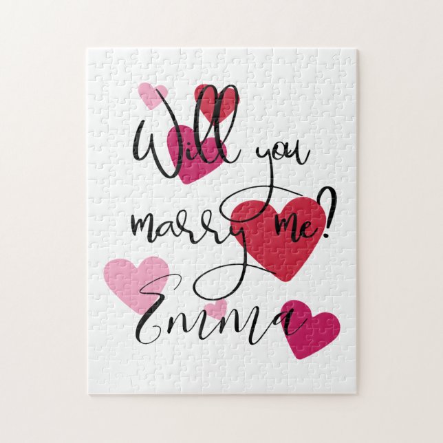 Heiraten Sie mir Vorschlag personalisieren Herzen (Vertikal)