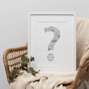 Heiraten Sie mir Word Cloud Poster