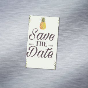 Heiratet am Hochzeitstag Vintage Ananas Magnetische Visitenkarte