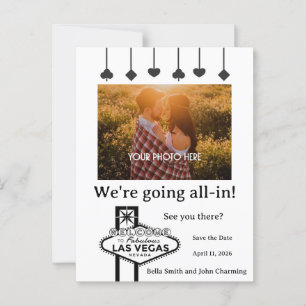 Heiratet in Las Vegas - Save the Date Postkarte