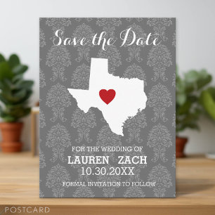 Heiratsantrag in der Heimat Texas Save the Date Ankündigungspostkarte