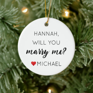 Heiratsantrag - Wirst du mich heiraten? Keramik Ornament