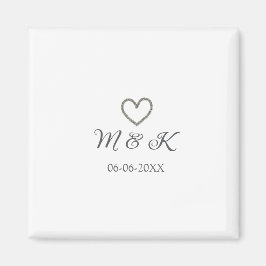 Heiratsbrief für Silberherz, modern Magnet