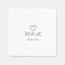 Heiratsbrief für Silberherz, modern Serviette