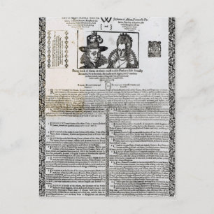 Heiratserklärung von Frederick V Postkarte