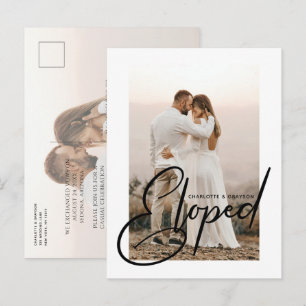Heiratsfoto Gerade Verheiratet Hochzeitsanzeige Ankündigungspostkarte