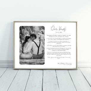 Heiratsgelübde mit Foto-Jubiläumsgeschenk zum Ausd Poster
