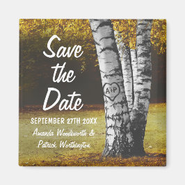 Heiratssehen des Vogelbaumes "Carved Fall Birch Tr Magnet