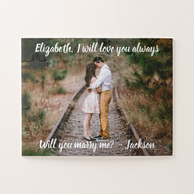 Heiratsvorschlag heiraten Me Foto Weiße Schrift le (Horizontal)