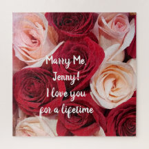 Heiratsvorschlag Romantische Rose Puzzle