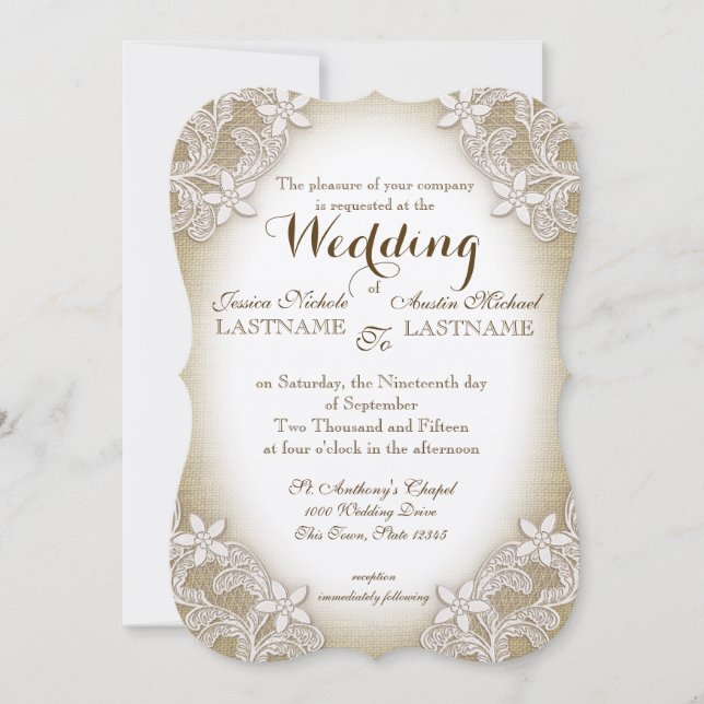 Heirloom Country Wedding Einladung (Vorderseite)