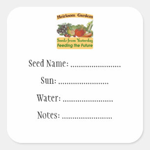 Heirloom Gardens Custom Seed Packet Étiquettes