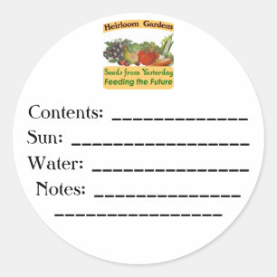 Heirloom Gardens Custom Seed Packet Labels Runder Aufkleber