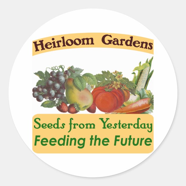 Heirloom Gardens Grünes Sprichwort Runder Aufkleber (Vorderseite)