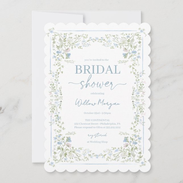 Heirloom Hydrangea Bridal Shower Invitation Einladung (Vorderseite)
