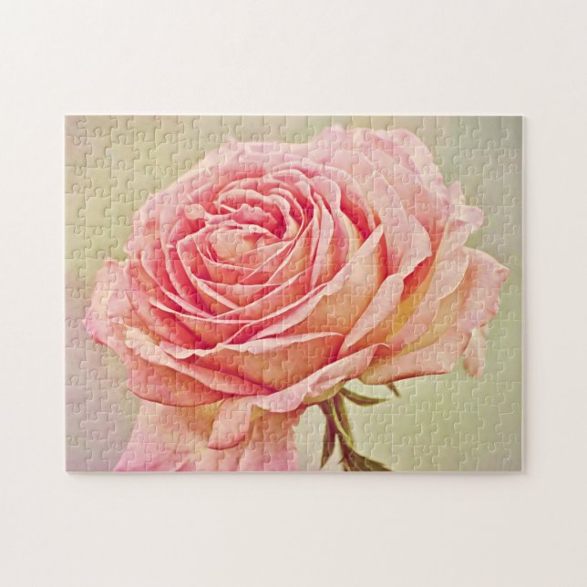 Heirloom Pink Rose Blume Puzzle (Horizontal)