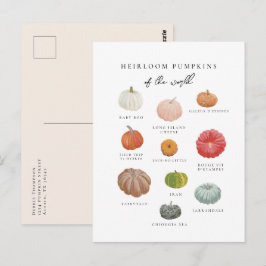 Heirloom Pumpkins Fall Postkarte