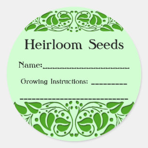 Heirloom Seeds Green Leaf Custom Seed Packing Stic Runder Aufkleber