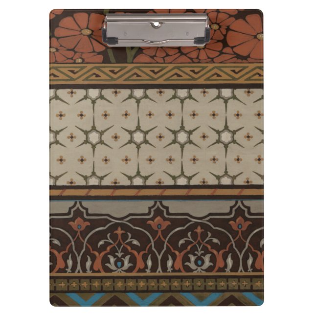 Heirloom Textil mit dekorativen Mustern Klemmbrett (Vorderseite)