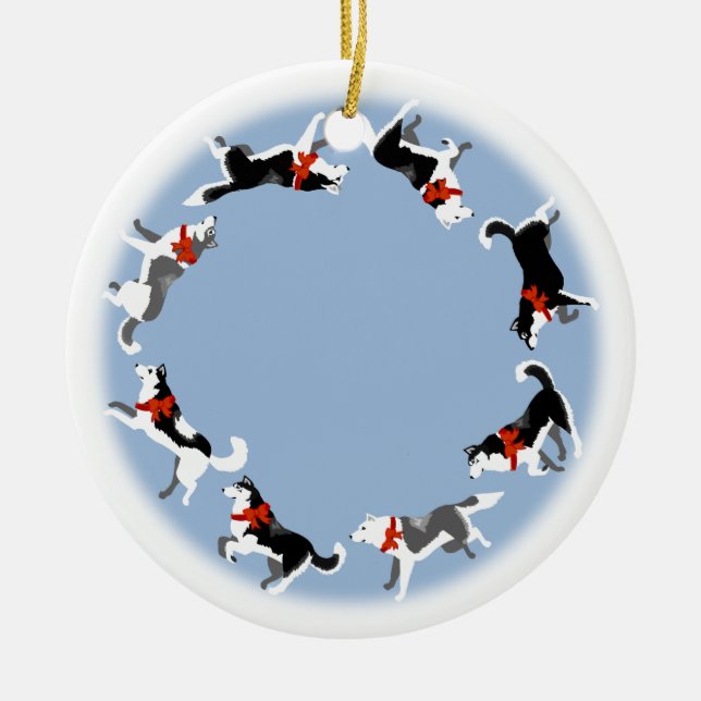 Heisere Verzierungs-personalisierte Keramik Ornament (Vorne)