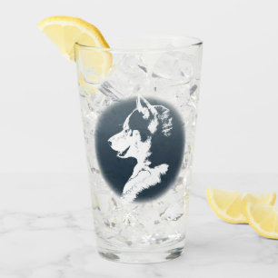 Heiseres Glas-Husky-Welpen-Glas personifizieren Glas
