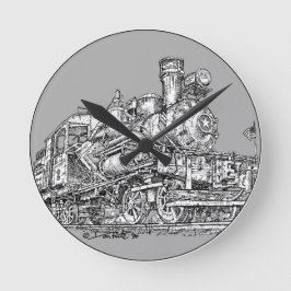 Heisler Dampf-Motor 1899 Runde Wanduhr