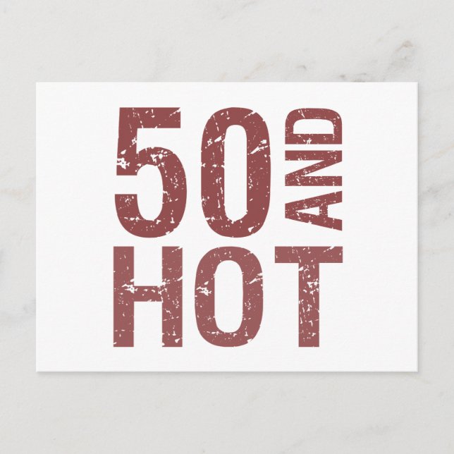Heiß 50. Geburtstag Postkarte (Vorderseite)