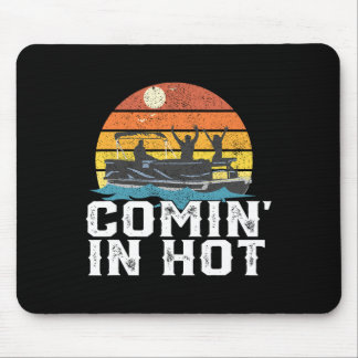 Heiß Einfahrendes Pontonboot Lustiges Bootsfahren Mousepad