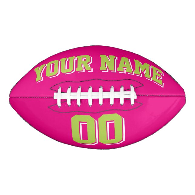 HEISS PINK LIME GREEN UND WEISS Custom Football (Vorderseite)