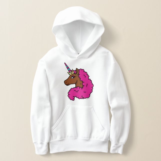 Heiß rosa Afro Einhorn Hoodie (Ablage )