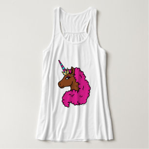 Heiß rosa Afro Einhorn Tank Top