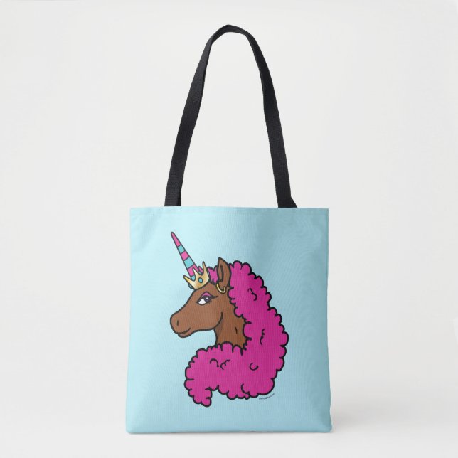 Heiß rosa Afro Einhorn Tasche (Vorderseite)