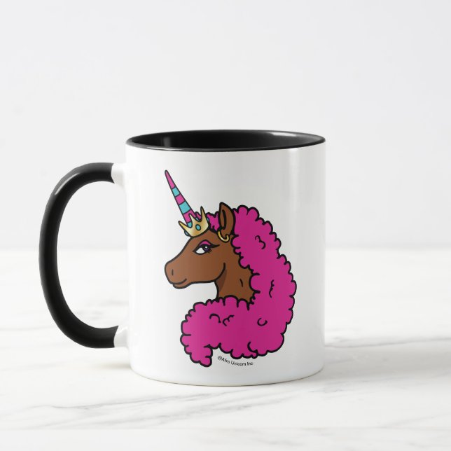 Heiß rosa Afro Einhorn Tasse (Links)
