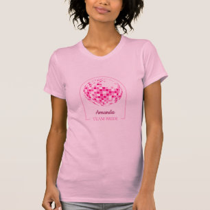 Heiß Rosa Disco Boogie Team Braut T-Shirt
