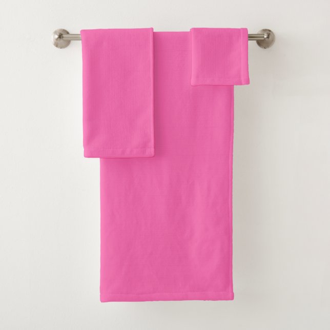 Heiß rosa Farbe Badhandtuch Set (Insitu)