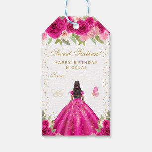 Heiß Rosa Floral Dunkle Haut Prinzessin Sweet Sixt Geschenkanhänger